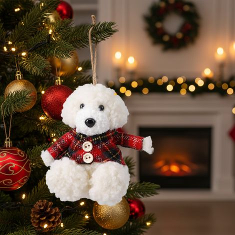 Pendente a forma di cane per decorazioni natalizie da h 11 cm -Marrone (1/5)