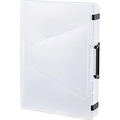 Tragbare Dokumentenhülle aus transparentem Kunststoff, dicke schwarze Schreibtischtasche, A4-Format (1/3)