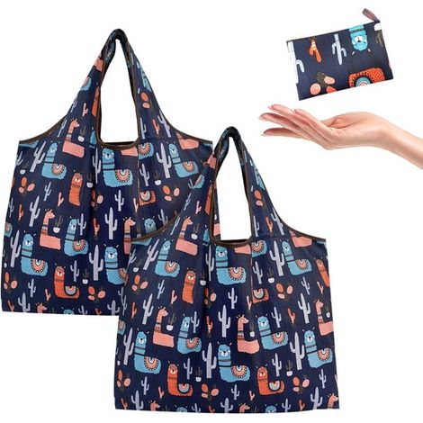 Bolsas de la compra，2 unidades，5240 cm，1410 cm plegadas，Bolsa de supermercado portátil，Bolsa de la compra ecológica，Bolsa de tela Oxford (1/5)