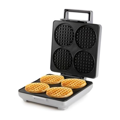 Gaufrier 1600W pour 4 gaufres rondes – Plaques anti-adhésives – Poignée cool touch – DO9251W – Domo