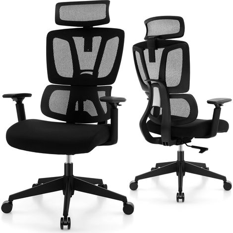 COSTWAY Ergonomic Office Chair Adjustable Desk Chair Breathable Mesh With Lumbar Support (1/5)