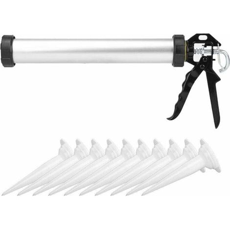 Pistolet à cartouche de silicone de 600 ml avec 10 buses (1/4)