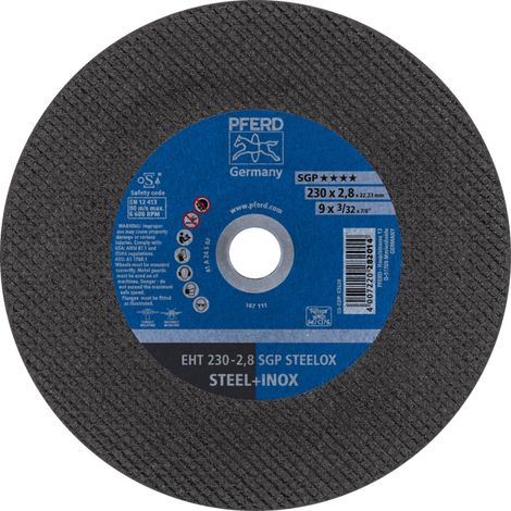 PFERD TOOLS Trennscheibe EHT 230x2,8x22,23 mm gerade Speziallinie SGP STEELOX für Stahl/Edelstahl 25 Stk (1/4)