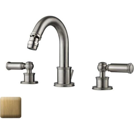 Mélangeur de bidet 3 trous avec bec mobile et vidage LIBERTY LINE bronze - BOSSINI Z001402022