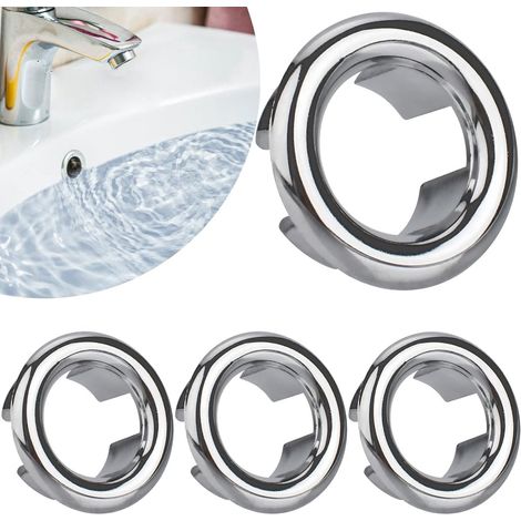 Lot de 4 anneaux de trop-plein pour lavabo, couvercle pour trou rond salle de bain et cuisine (1/5)