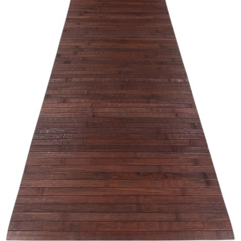 TAPPETO cucina IN LEGNO bamboo WOODY unito MARRONE Cm. 50x140