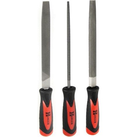SET DE 3 LIMES EMMANCHÉES DEMI-DOUCES LONGUEUR 200 MM - HANGER - 110390 (1/3)