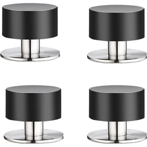 4 Pack Rubber Door Stops, 3M Self Adhesive Door Stops for Baseboards, Wall Mounted Door Stops for Sound Dampening at Home, Office, Patio