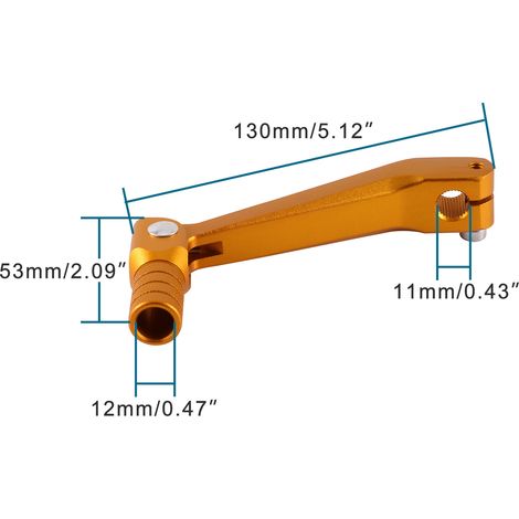 Motorcycle gear shift lever compatible with Bosuer Apollo air-cooled/water-cooled 250cc Huayang T2 gold model. (1/4)