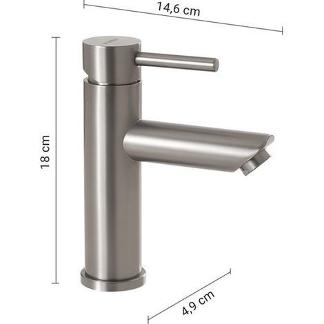 Garda gun metal Waschbeckenarmatur 18 x 4,9 x 14,6 cm (1/2)