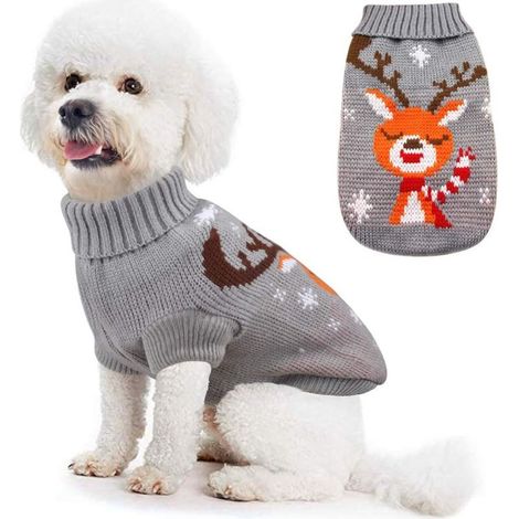 Manteau de pull d'hiver pour chien(Gris,M)-Fei Yu (1/3)
