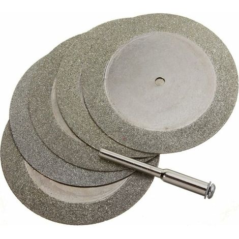Galvanisierte Diamantscheiben, Jadeglasscheiben, 50 mm, zehn Stück + 2 Ständer