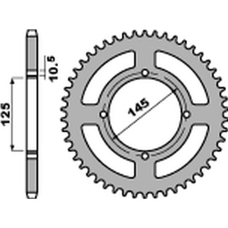 Corona posteriore PBR JTR857 49 in acciaio, resistente, robusta e leggera.