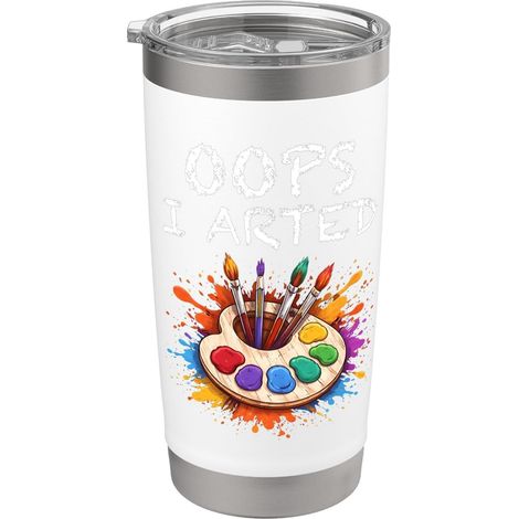 Palette de peinture colorée en bois Gobelet isotherme en acier inoxydable double paroi (1/5)