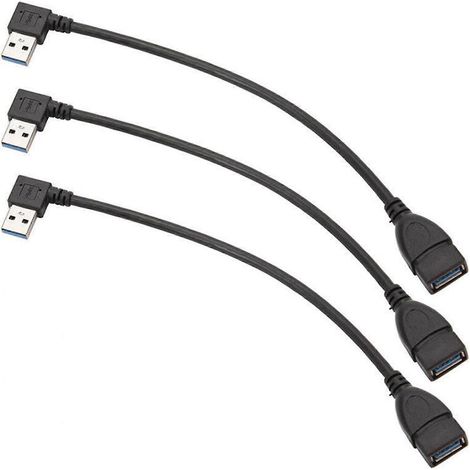 3x USB 3.0 Winkelverlängerungskabel 90 Grad Stecker auf Buchse Adapterkabel Daten links-JXLGV (1/5)