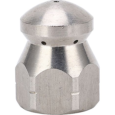 Lance de nettoyage haute pression 5000PSI en acier inoxydable, buse de dégorgement tuyau jet rond avec 1 trou avant et 6 trous arrière, raccord G3/8in (1/5)