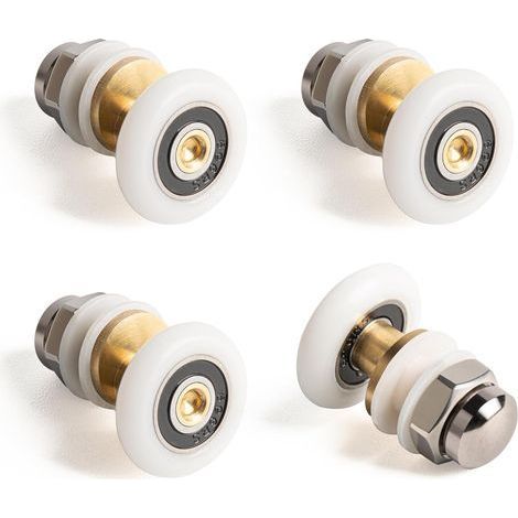 4 Pcs Roulette Porte Coulissante Douche 25mm, Poulie Excentrique pour Portes Cabine Douche Coulissante, Rechange de portes en verre (1/5)