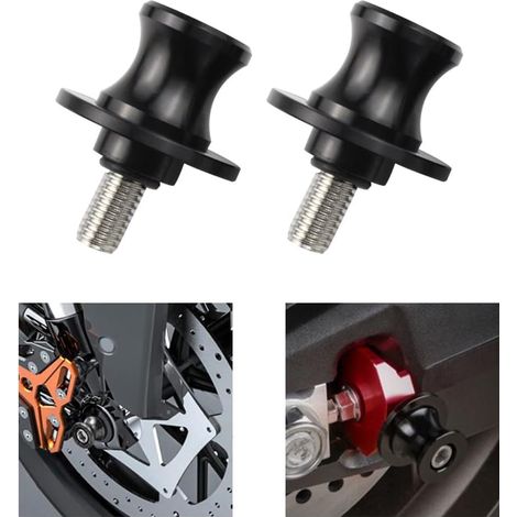 2 Pièces Bobines de bras oscillant, 8mm, Alliage d'aluminium CNC, Noir, Support moto (1/5)