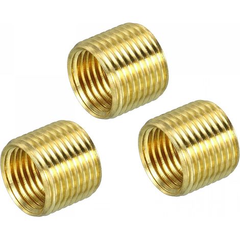 Filetage Réduction Écrous Insert M12 x 1mm Mâle à M10 x 1mm Femelle Laiton Adaptateurs 10mm Long Tuyau Raccord Conversion Manchon Réducteur, Paquet de 3 (1/5)