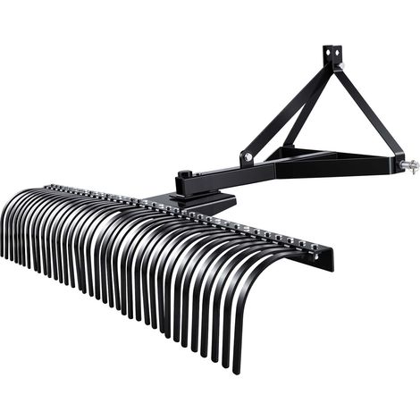 Mophorn Scarificateur Tracté 183 cm avec Attelage 3 Points Catégorie 1, Râteau pour Tracteurs, pour Ferme et Entretien de Pelouse, Élimination de l'Herbe Morte et du Gazon, Équipé de 36 Dents en Acier (1/5)