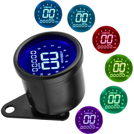Multifunktionaler LCD-Motorradtacho – Geschwindigkeit, Kilometerzähler, Drehzahl – Universelles Instrument
