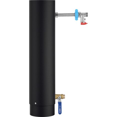 Wolketon Conduit de cheminée Ø12 avec serpentin chauffant en acier inoxydable hauteur 52,5 cm kit complet avec Échangeur thermique efficace pour l'eau chaude sanitaire et le chauffage d'appoint (1/5)