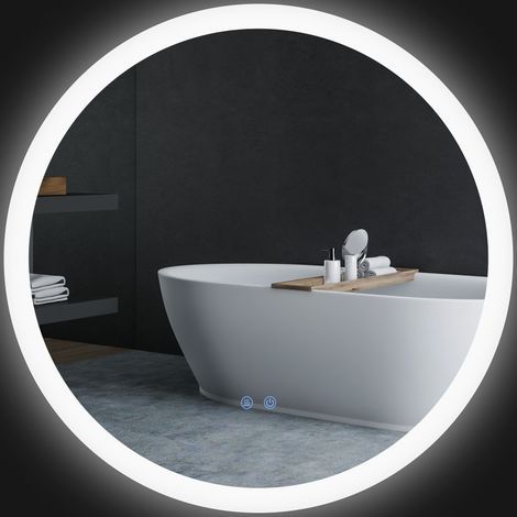 Miroir de salle de bain LED, capteur tactile, anti-buée, éclairage intégré (1/5)