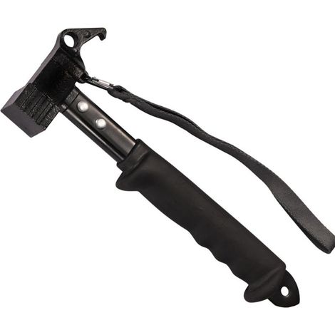 Démonteur de Pieu Lourd Multifonctionnel pour le Camping - Marteau de Tente avec Sangle de Fixation (Black) (1/5)