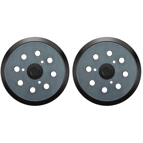 Lot de 2 plateaux de rechange pour ponceuse orbitale, avec fixation auto-agrippante, diamètre 125 mm et 8 trous. (1/5)