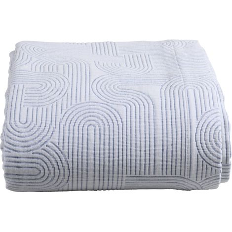 VIVARAISE - Jeté de lit Kiko en coton 100% - Indigo - 260 x 260 cm