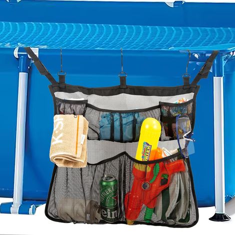 Pool Storage Network, Pool Storage Bag, Garden Pool Storage Organizer, Foldable Mesh Bag for Pool Toys Storage, Mesh Bag for (1/5)