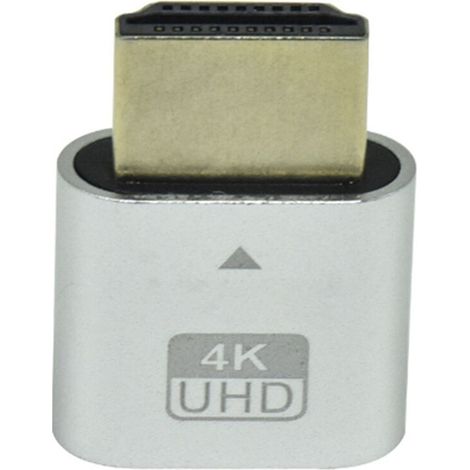 Presa di corrente fittizia 4K compatibile con luce LED per schede grafiche, accessori per PC, adattatore per display desktop/laptop