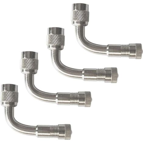 Adaptador de extensión de válvula de neumático profesional de 4 piezas, extensión de vástago de válvula de neumático de 90 grados, extensor de válvula de neumático de codo, para coche, camión, motocic