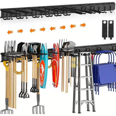 Verstellbarer Gerätehalter mit 12 Haken für Garage, Keller, Werkstatt (1/5)