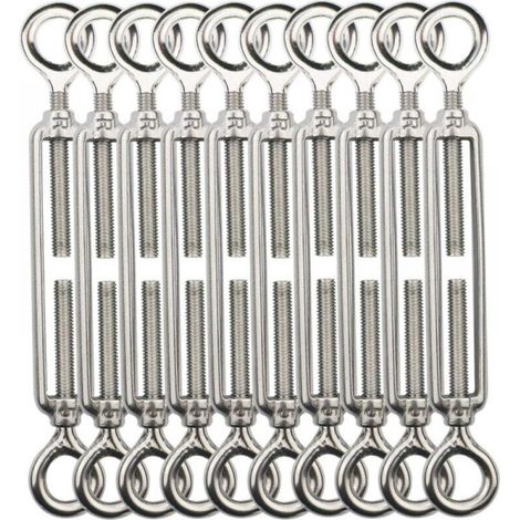 M8 Kabelspanner, Kabelspanner aus Edelstahl 304 für Wäscheleinen, Kleiderbügel, Körperkabel - 10 Stück.
