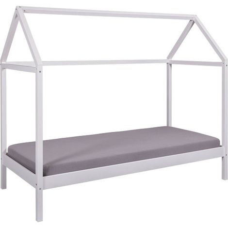 Lit Enfant Cabane "Sunny" 90x200cm Blanc (1/5)