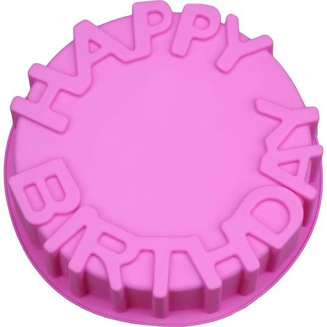 Moule à gâteau « Joyeux anniversaire » en silicone antiadhésif de 20 cm (8 pouces) - Moule réutilisable pour desserts de fête d'anniversaire (1/5)