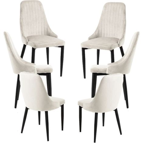 Packs Sillas Comedor - Pack 6 Sillas Kan Terciopelo - Beige (1/5)
