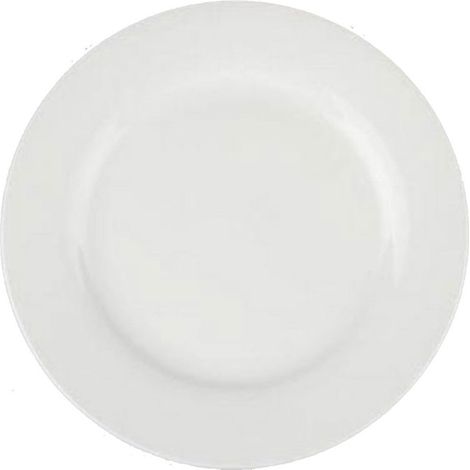Lot de 6 Assiettes Plates "Ronde" 27cm Blanc