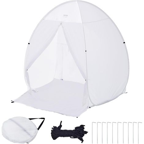 Abri de Peinture en Aérosol Portable, Tente de Peinture 152x152x178 cm, Cabine de Peinture avec Plancher Intégré, Fenêtre d'Échappement et Sac de Rangement, pour Pulvérisation de Peinture Meuble (1/5)