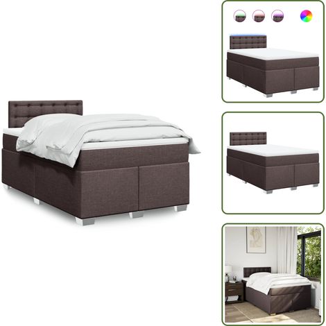 Sommier à lattes de lit et matelas marron foncé 120x190cm tissu - Sommier À Lattes De Lit - Sommiers À Lattes De Lit - Lit - Meuble De Chambre À Coucher (1/5)