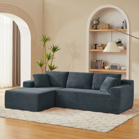 Divano angolare modulabile 252,5x163x65 cm grigio scuro, memory foam, tessuto MEUBLIV (1/5)