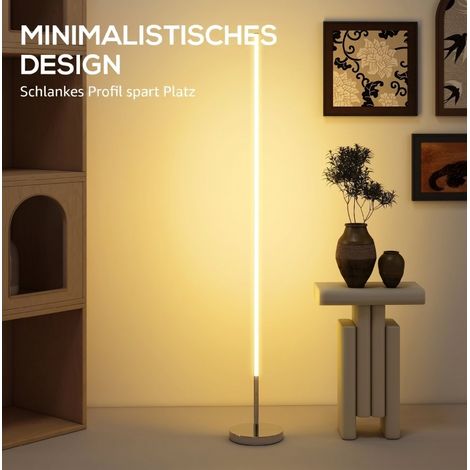 LED-Stehleuchte 20 x 20 x 150 cm aus silberfarbenem Aluminium, dimmbar – MEUBLIV (1/5)