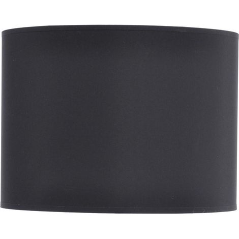 Lined Drum Lampshade - Fabric/Viscose/Polyamide Fram - L41 x W41 x H30 cm - Black/Silver