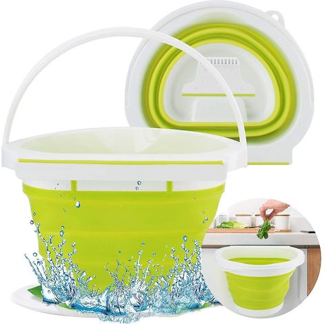 poubelle Murale De Cuisine Pliable (verte, Diamtre Suprieur 22cm) Poubelle Murale De Cuisine Monte Sur Porte Pour La Voiture, Le Bureau Et La Mais (1/5)