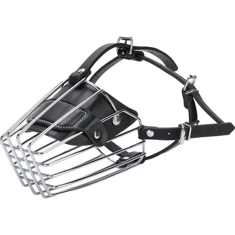 Muselière réglable pour chien de berger allemand, empêche les aboiements et les morsures, panier en fil métallique, Cage de couverture buccale pour chiens de taille moyenne et grande (1/5)
