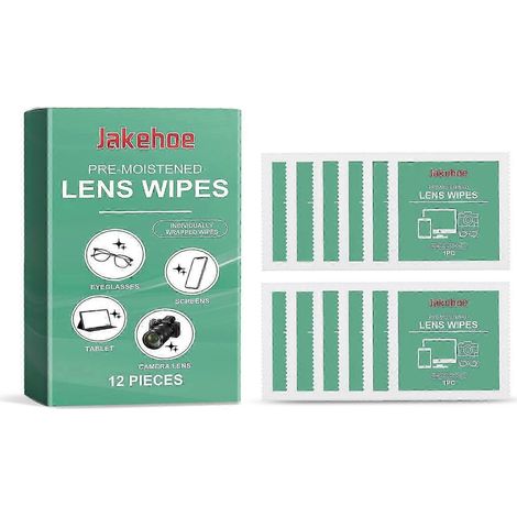 Lingettes nettoyantes pour verres Jakehoe - lingettes emballées individuellement pour lunettes et écrans, pour un entretien quotidien nomade (1/5)