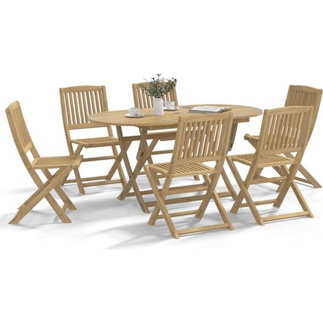 7 Piece Garden Dining Set Solid Wood Acacia vidaXL (1/5)