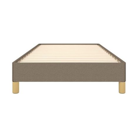 Cadre de lit taupe (sans matelas), 80 × 200 cm, tissu, tissu doux et respirant, meuble de chambre, design contemporain, montage facile (1/5)