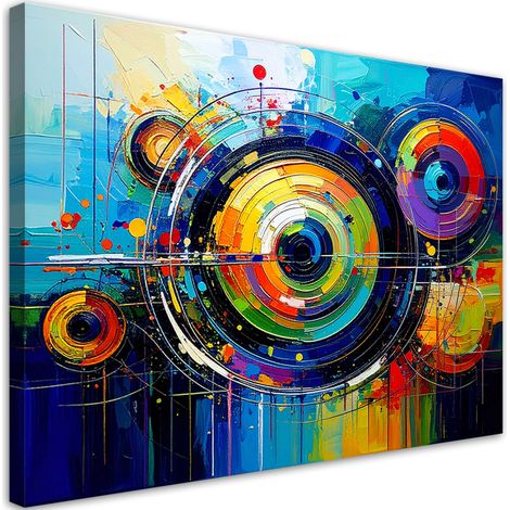 Wandbild bunte Kreise Abstrakt wie ein Gemälde 60x40 cm (1/5)